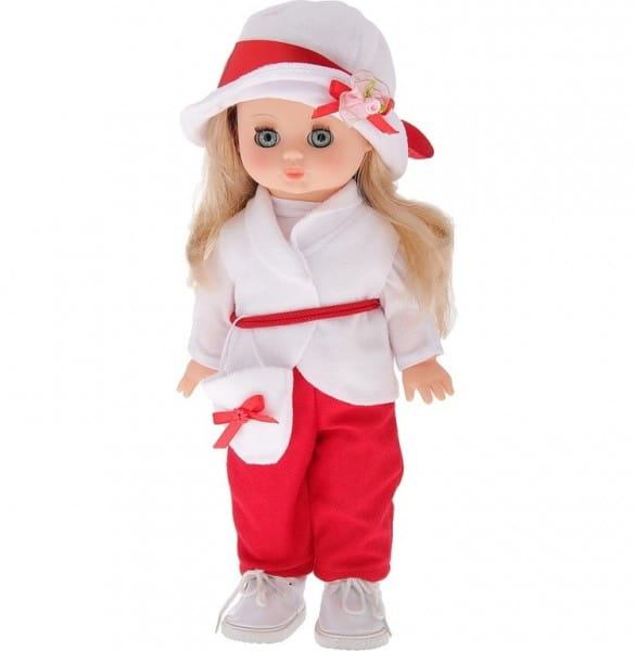 Кукла ВЕСНА Жанна в красно-белом костюмчике (со звуком)