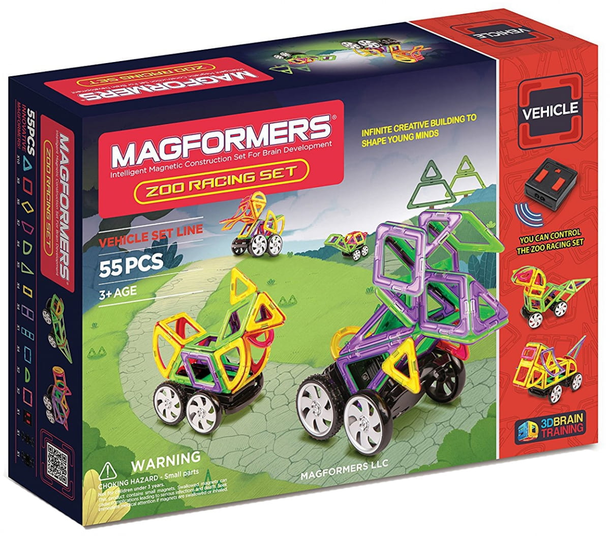 Магнитный конструктор MAGFORMERS Zoo Racing Set (55 деталей)