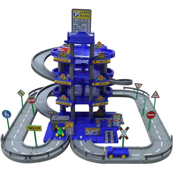 Игровой набор WADER Паркинг с дорогой и автомобилями (4 уровня) - синий