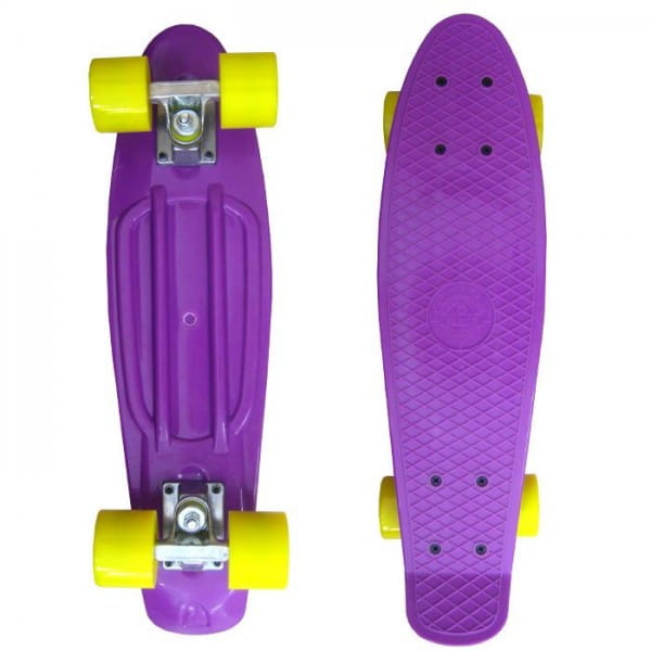 Скейтборд ECOBALANCE - фиолетовый с желтыми колесами