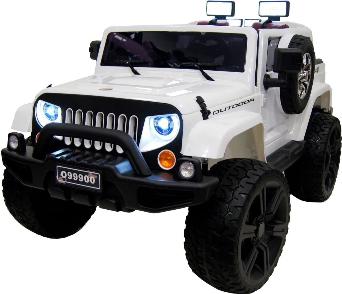 Электромобиль River Toys Jeep Wrangler O999OO с дистанционным управлением - белый