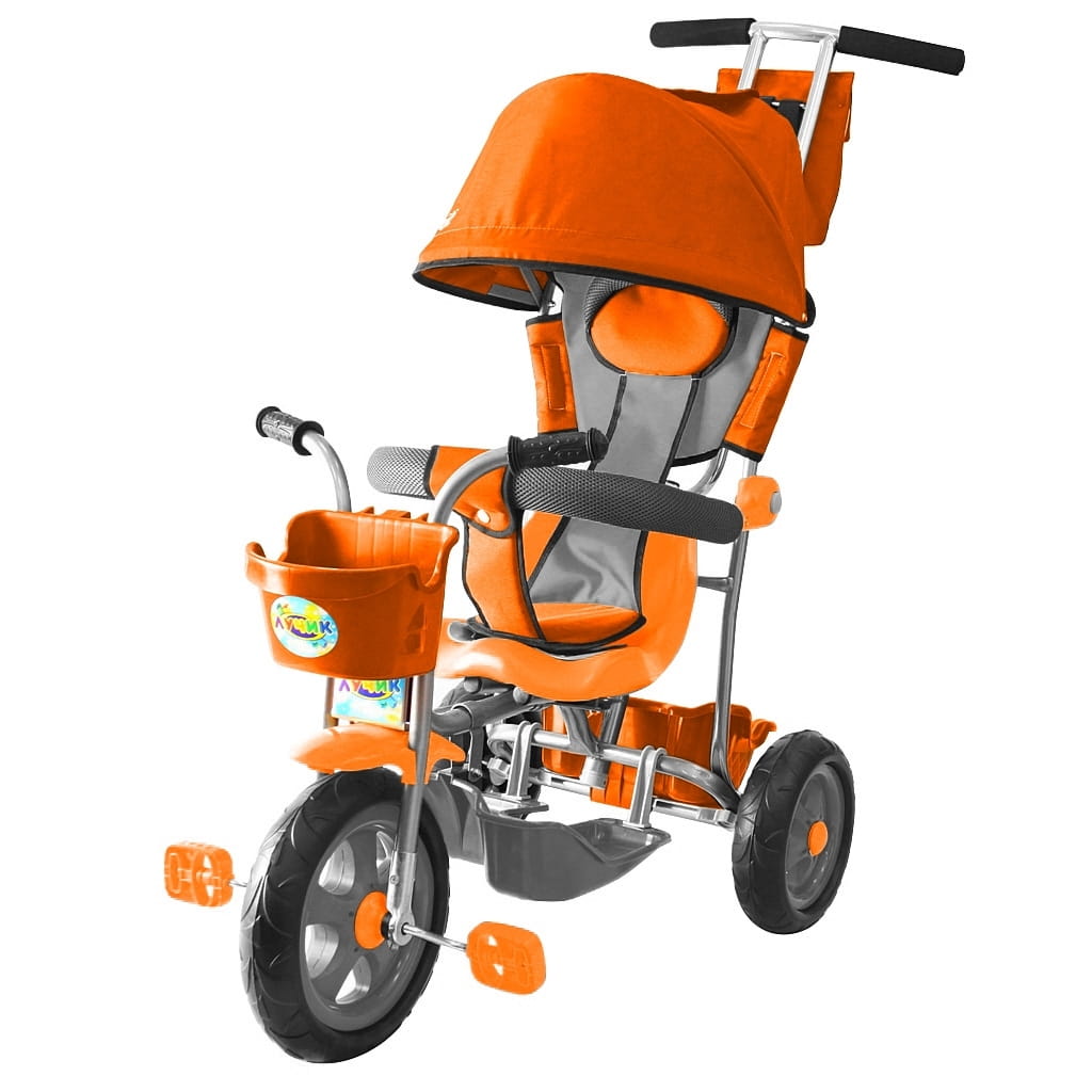 Трехколесный велосипед RT Galaxy Лучик - оранжевый (с капюшоном)