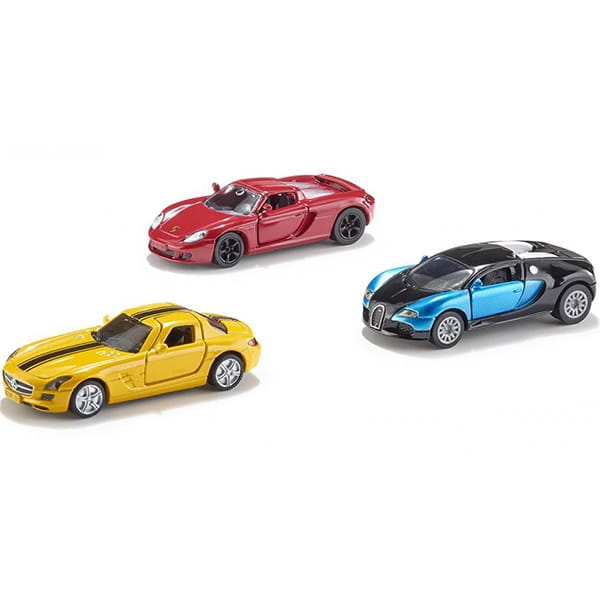 Набор машинок SIKU (Porsche Carrera GT, Bugatti Veyron, Mercedes-Benz SLS)
