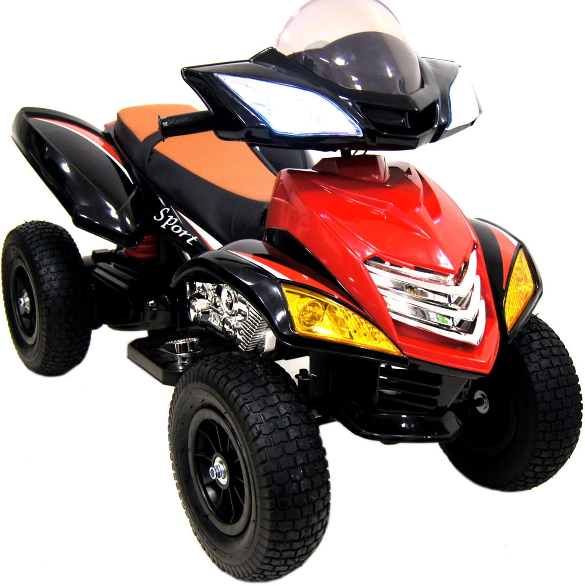 Квадроцикл River Toys Е005КХ-A с надувными колесами - красный