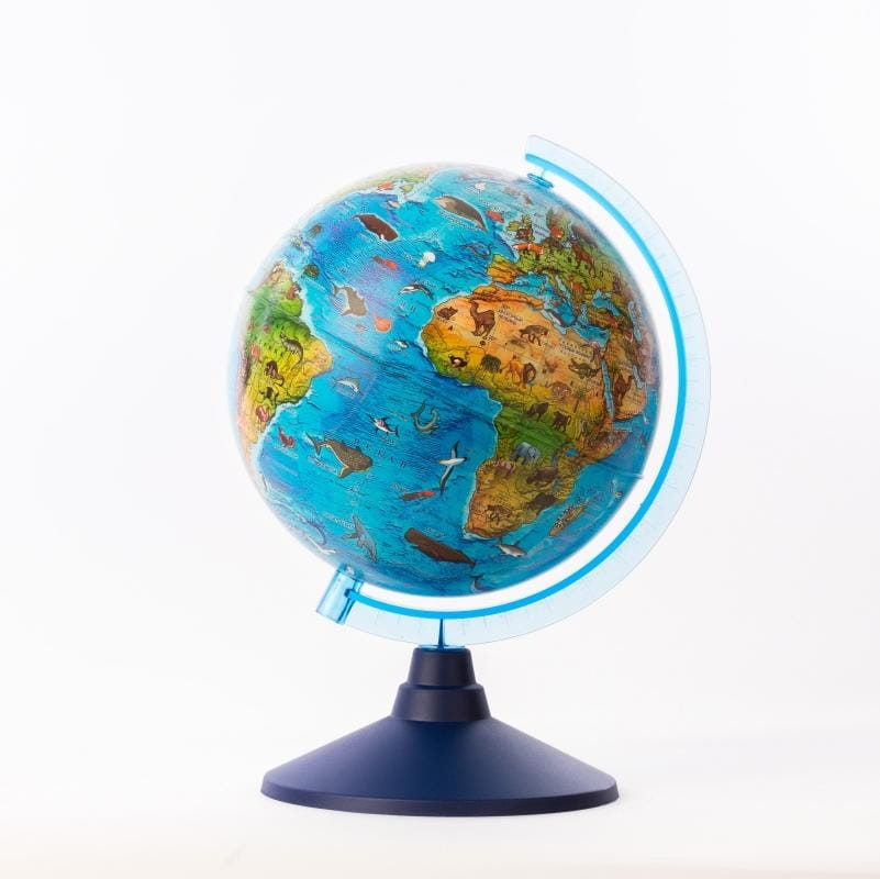 Детский глобус GLOBEN зоогеографический - 25 см (с подсветкой)
