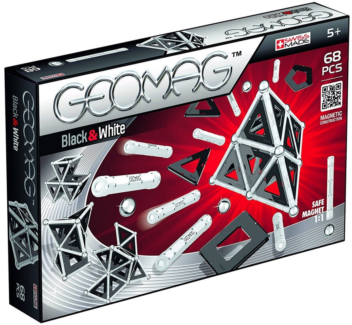 Магнитный конструктор GEOMAG Black and White - 68 деталей