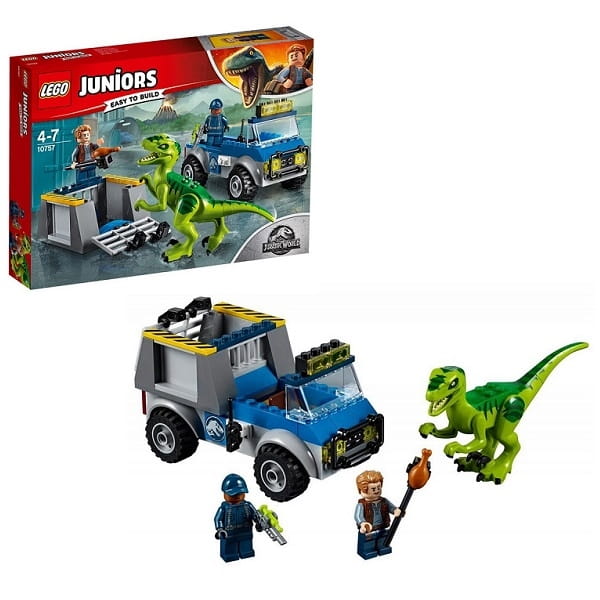 Конструктор LEGO Juniors Лего Джуниорс Jurassic World Грузовик спасателей для перевозки раптора