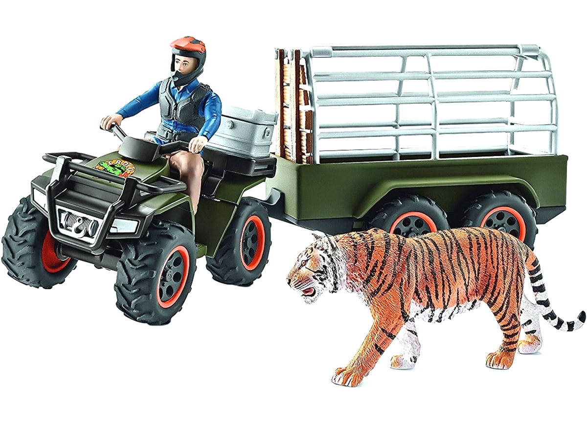 Игровой набор SCHLEICH Квадроцикл с прицепом для перевозки животных