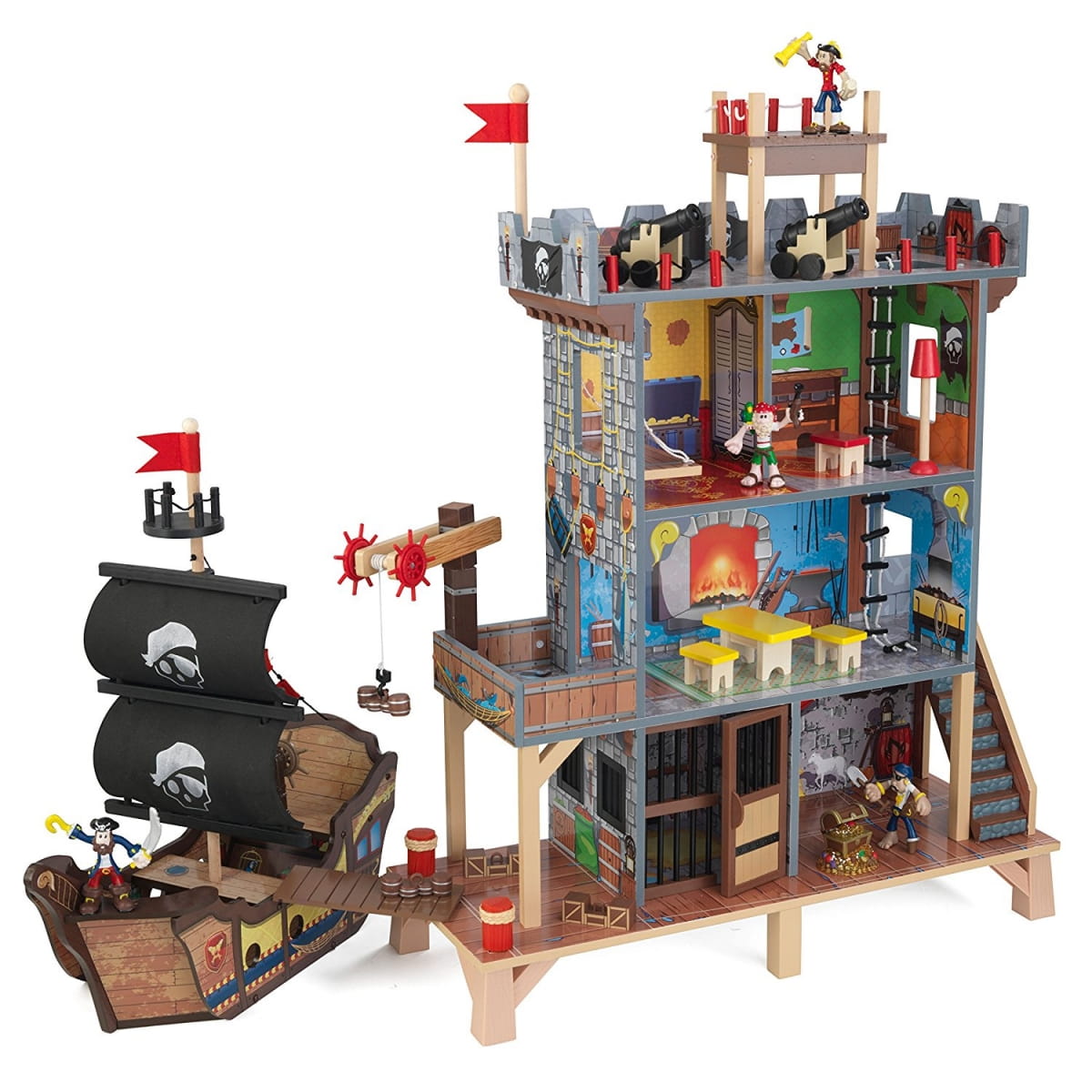 Игровой набор KIDKRAFT Пиратская крепость Форт (с кораблем)